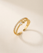 Adjustable Zirconia Heart Ring